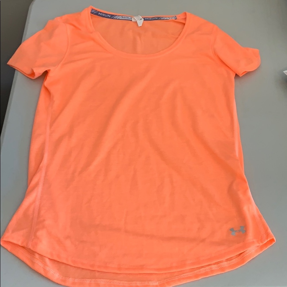 under armour neon orange athletic t shirt